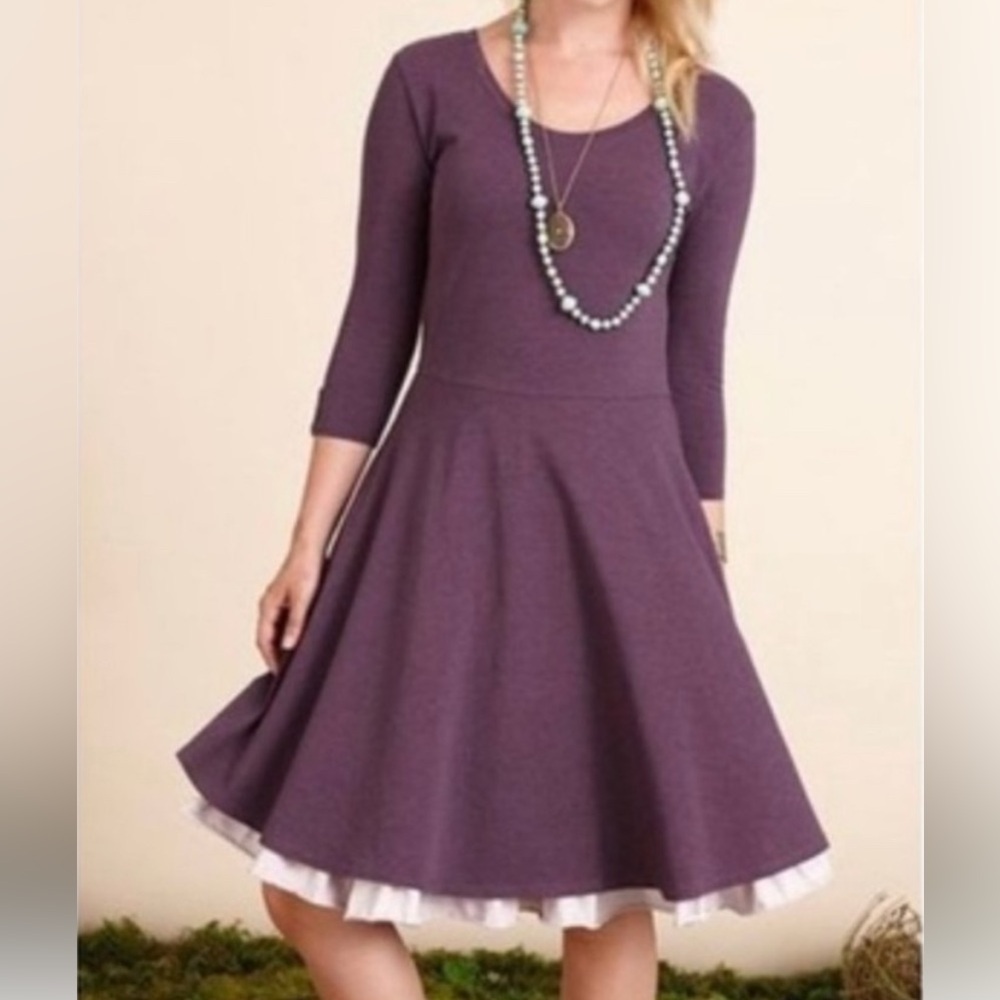 Matilda Jane Dress SZ S Queen of Hearts Fit and Flare Ruffle Coquette Feminine